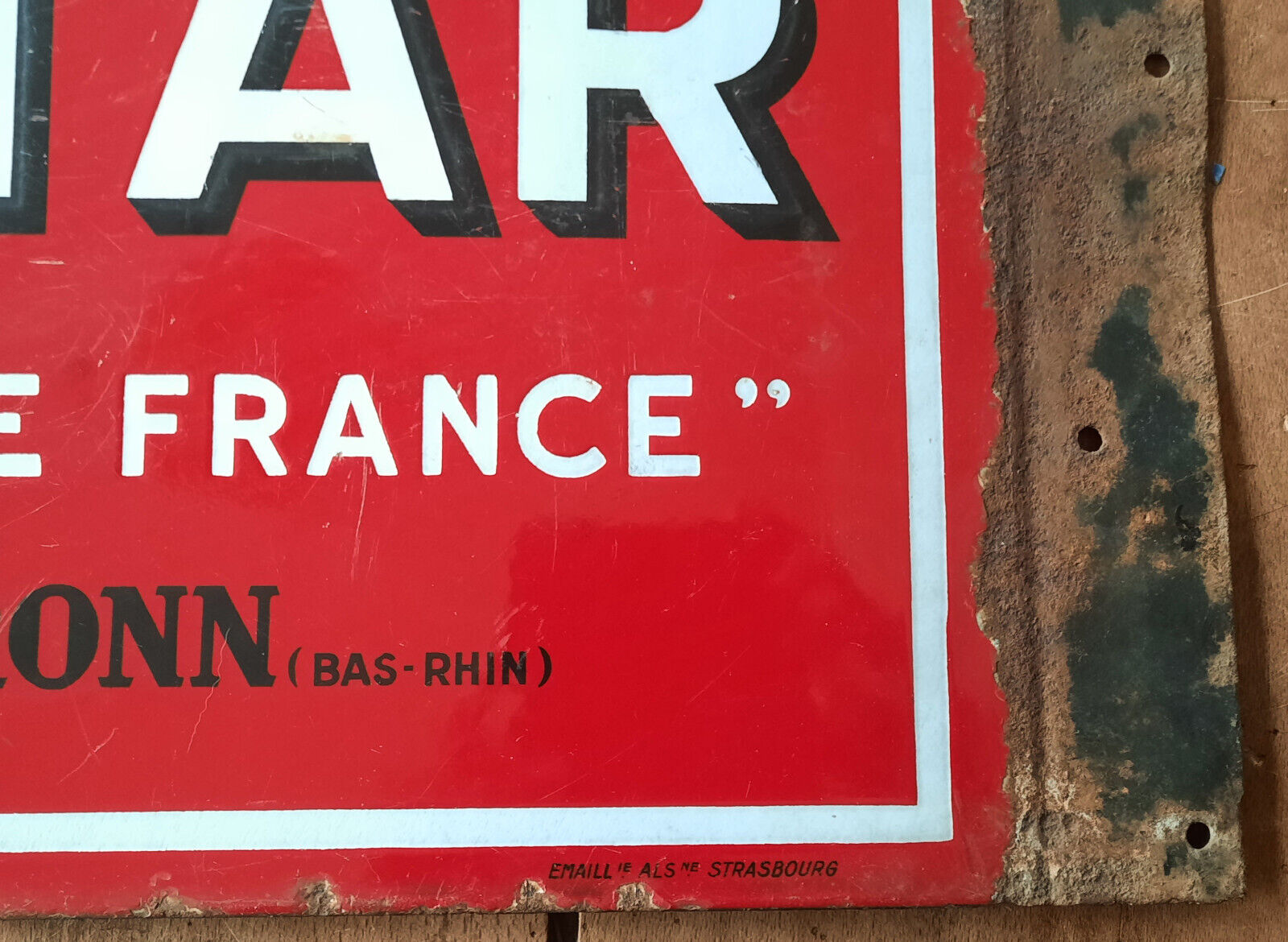 Old enamelled plate "antar l'huile de france" 45x54cm 1950