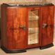 Art Deco 1930 walnut display cabinet