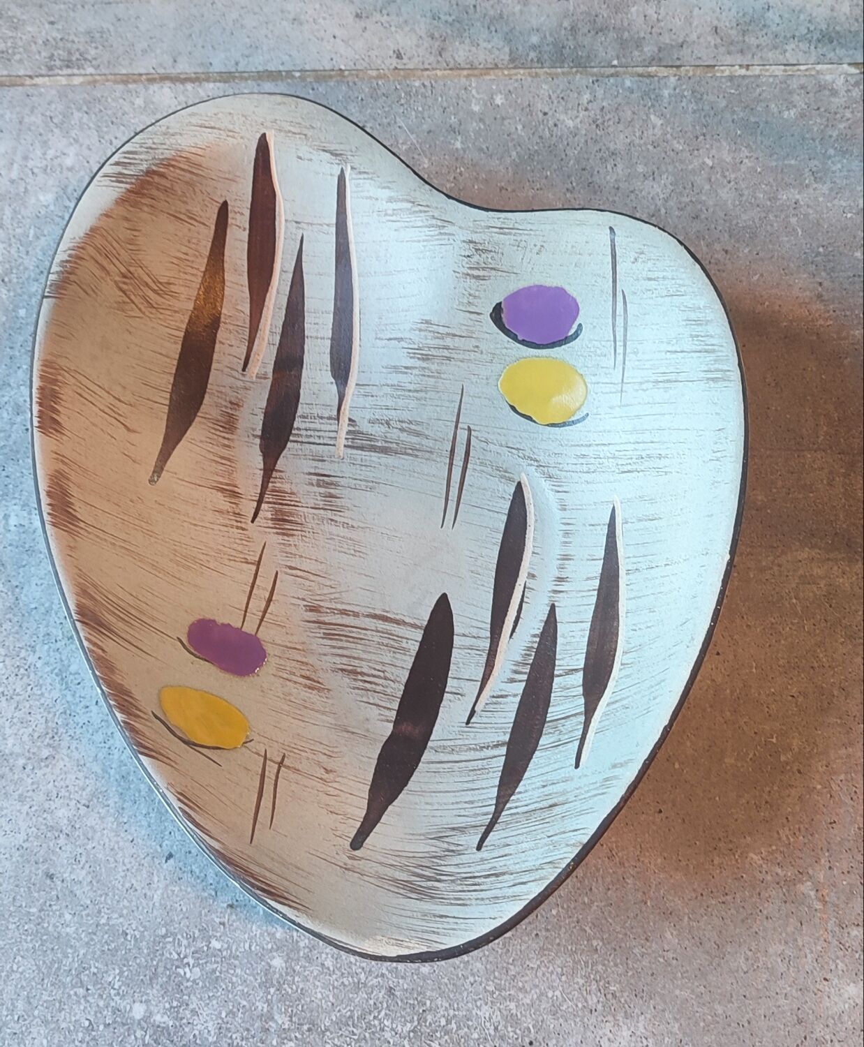 West German Freeform MCM ceramic plate, 1950s/60s