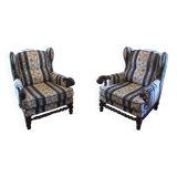 Louis XIII salon in turned wood – Sofa and pair of armchairs