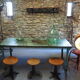 Green patinated metal workshop table 1950