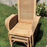 Set 2 sun loungers and table 60s