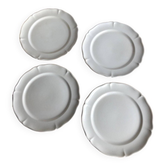 4 Villeroy and Boch cream white dessert plates