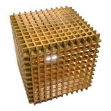 Mid-Century Modern Italian Wooden Cube Lamp, 1960s