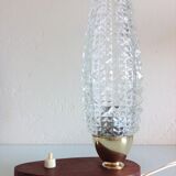 Structured tulip glass bedside lamp / vintage 60s-70s