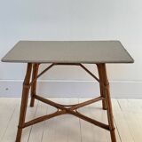 Rattan and wood table