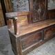 Old French popular art bench from Auvergne, circa 1800–1850