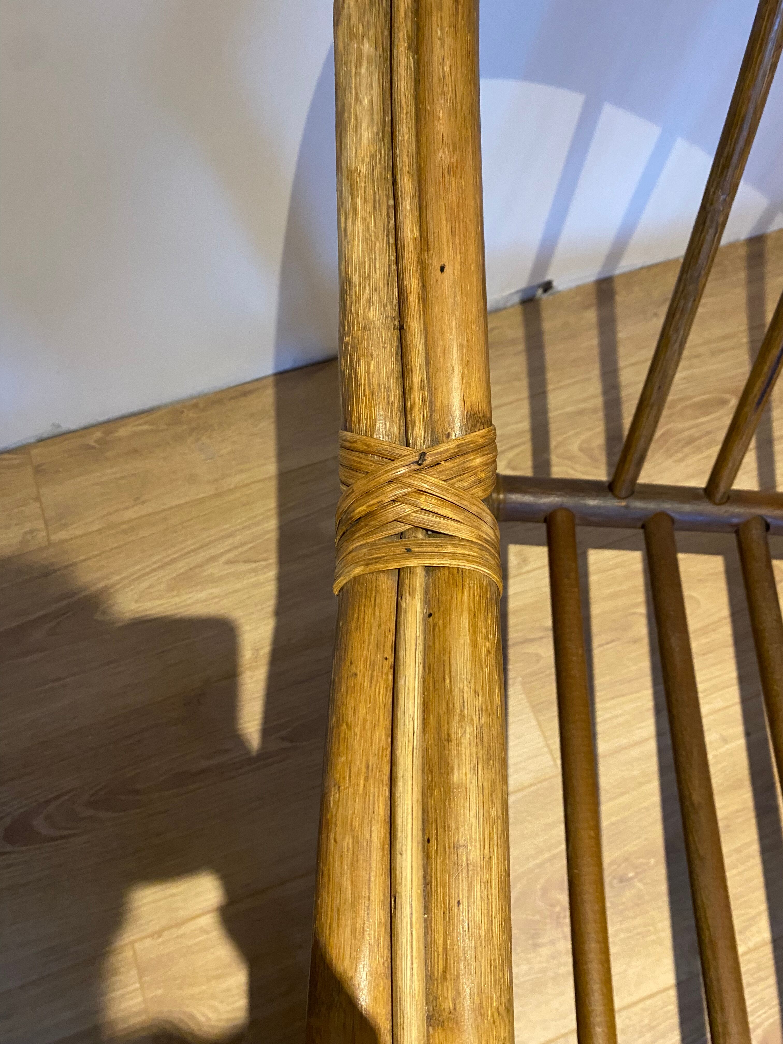Pair of vintage rattan bamboo armchairs