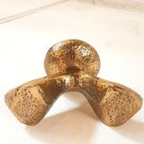 Set of 5 massive bronze brutalist candlesticks 1980
