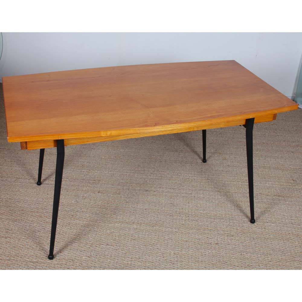Table de repas en chêne et métal, années 1960