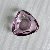 Petit cendrier vintage en verre rose translucide