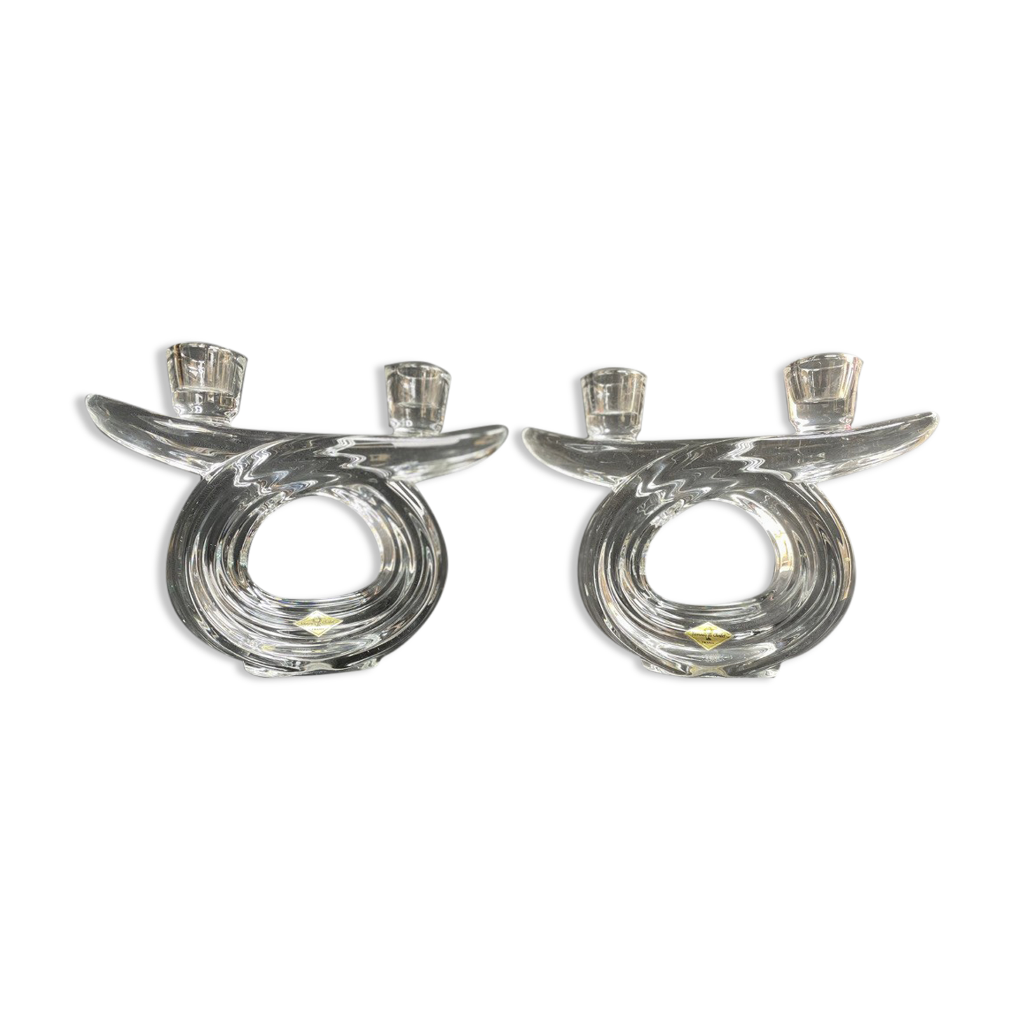 Vannes le Châtel - Candle holders with 2 lights (2) - Cristal