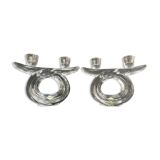 Vannes le Châtel - Candle holders with 2 lights (2) - Cristal