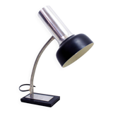 Black and chrome metal desk lamp