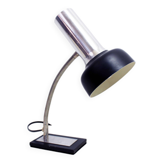 Lampe de bureau en métal noir et chrome
