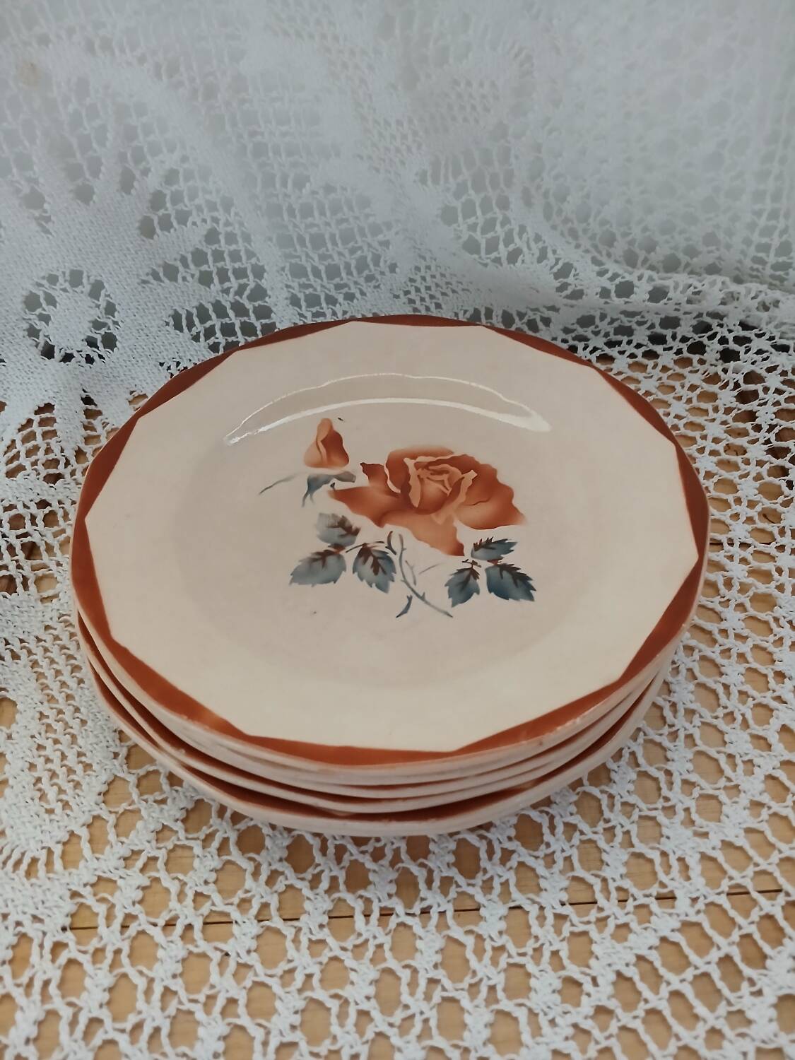 6 Digoin and Sarreguemines dessert plates