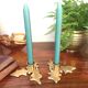 Pair of brass candle holders