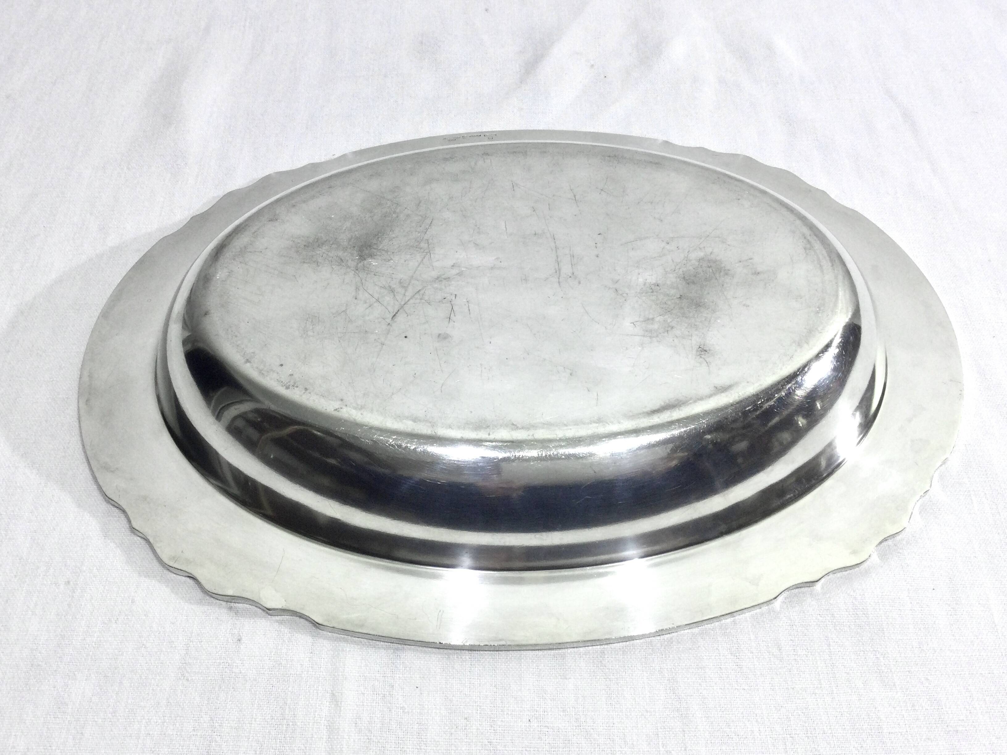 Gallia collection serving dish in silver metal