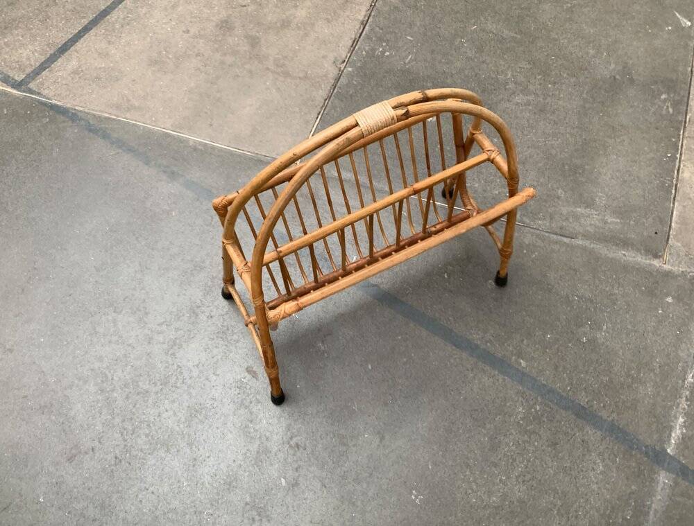 Mid-century bamboo magazine rack, 1960s