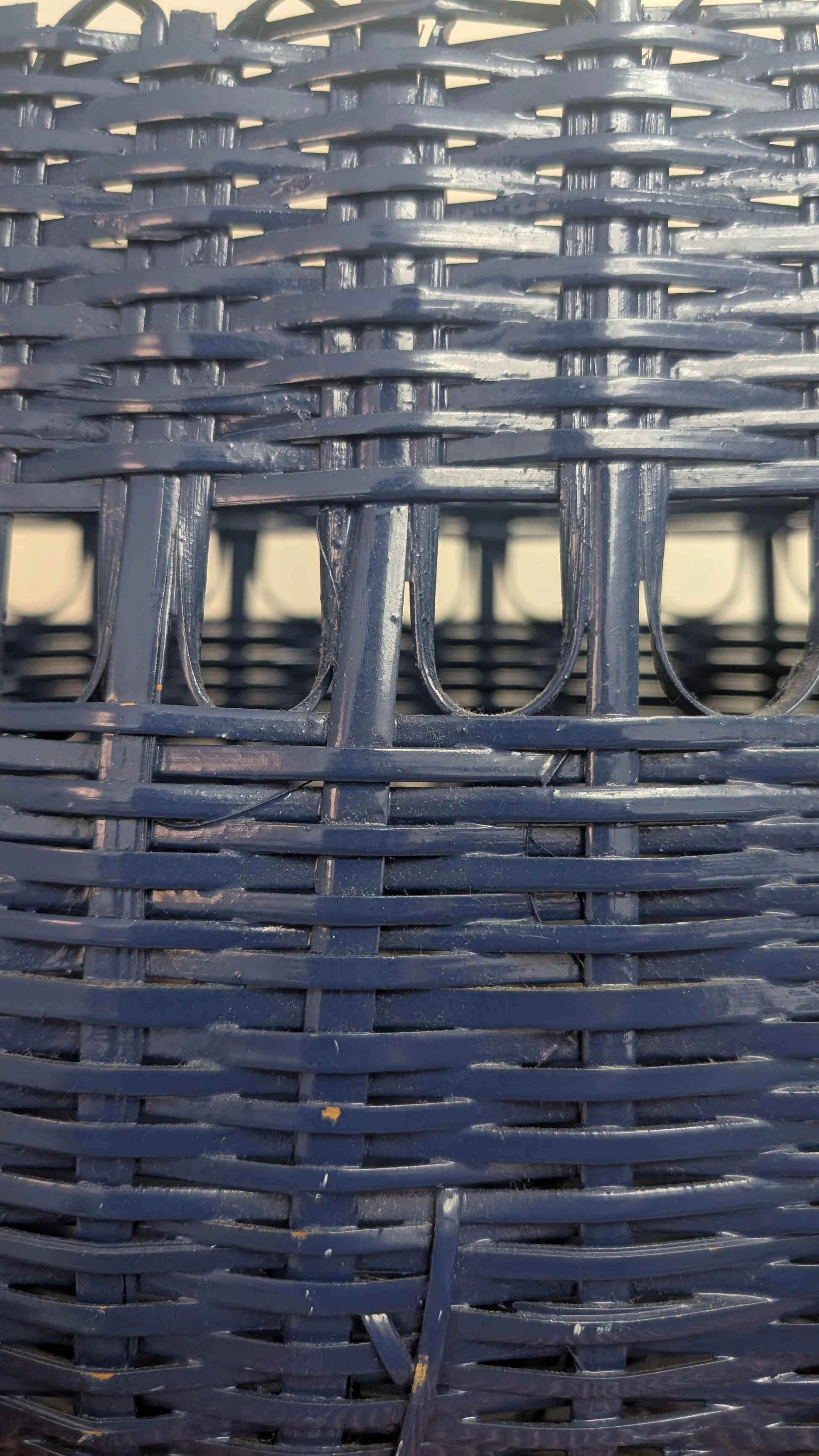 Blue wicker basket