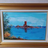 "L'île d'or le dramont" oil on canvas