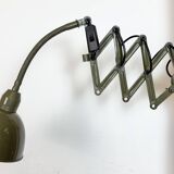 Green Industrial Military Gooseneck Scissor Wall Lamp from Elektroinstala,