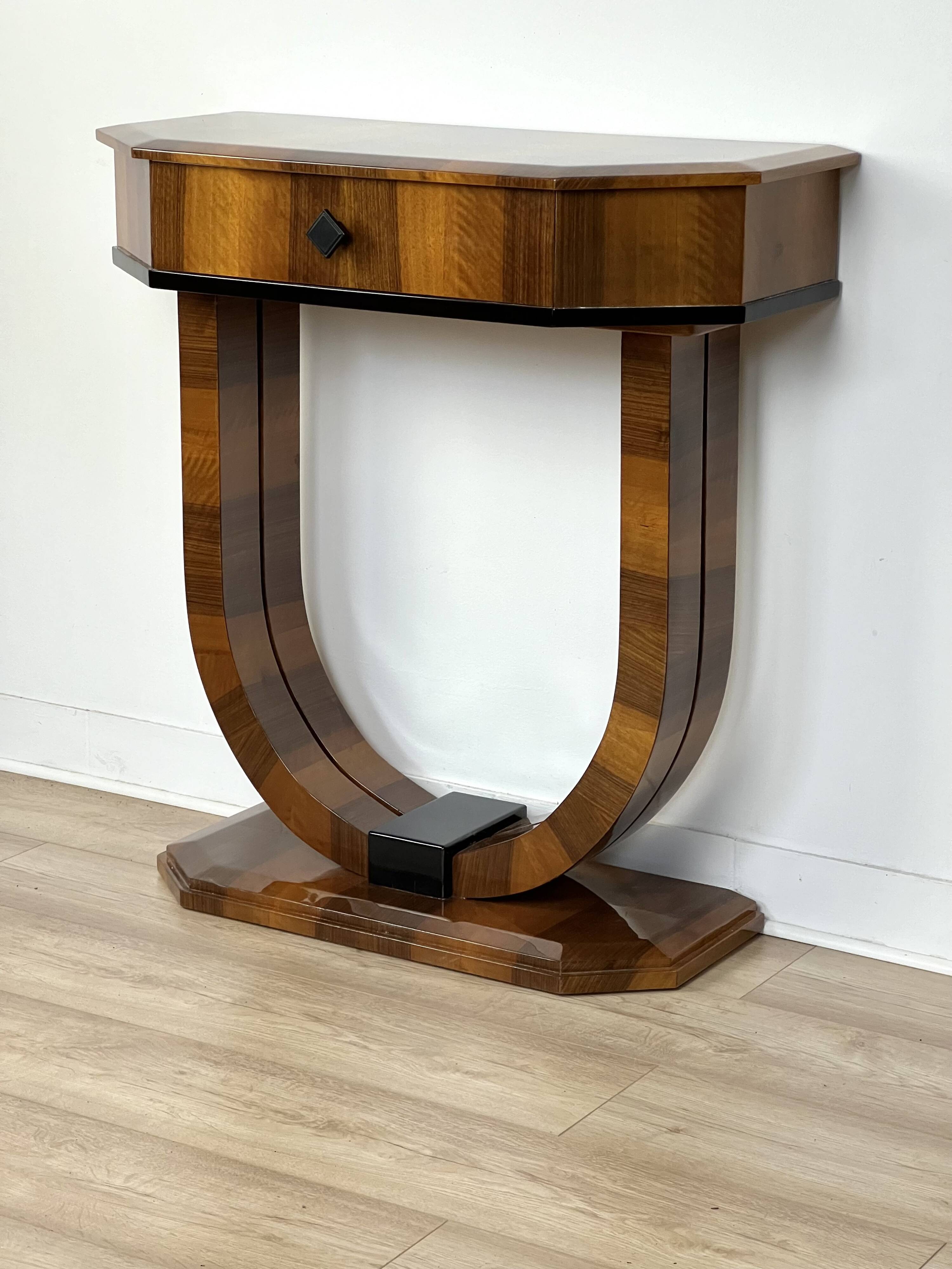 Art Deco console in walnut - Stylized furniture manufacturer - Retroles