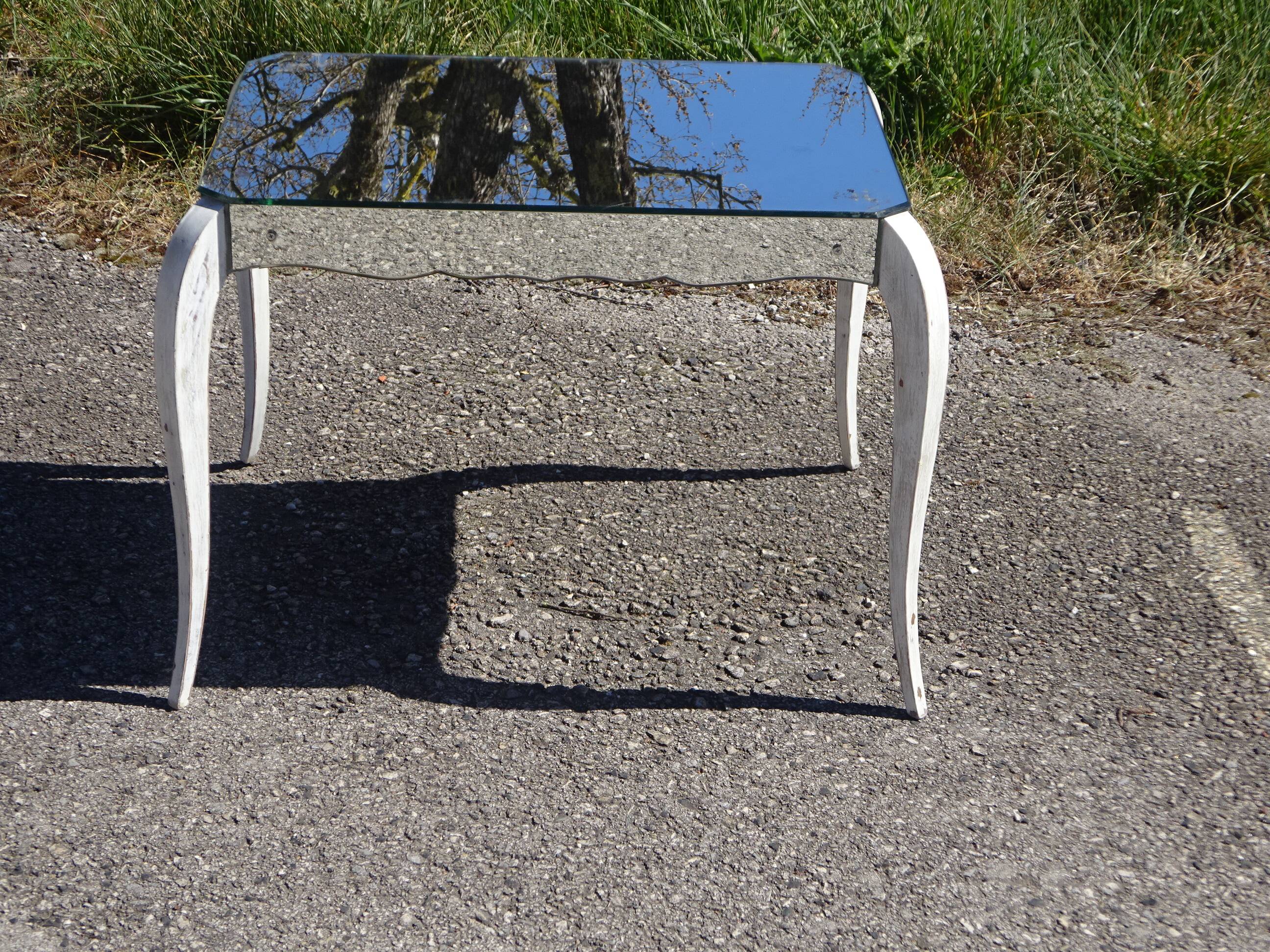 Mirror glass coffee table