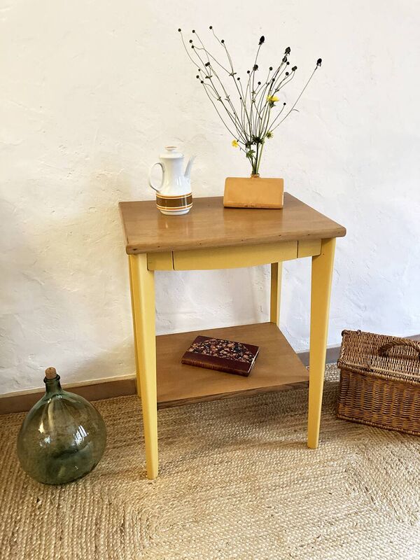 Table d'appoint, chevet 1 tiroir, 1950-1960