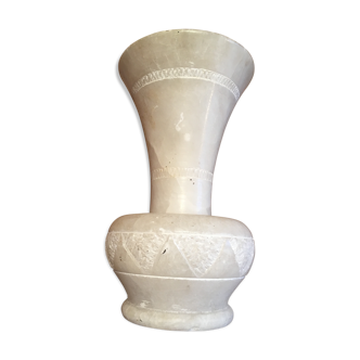Vase marbre blanc veiné blanc