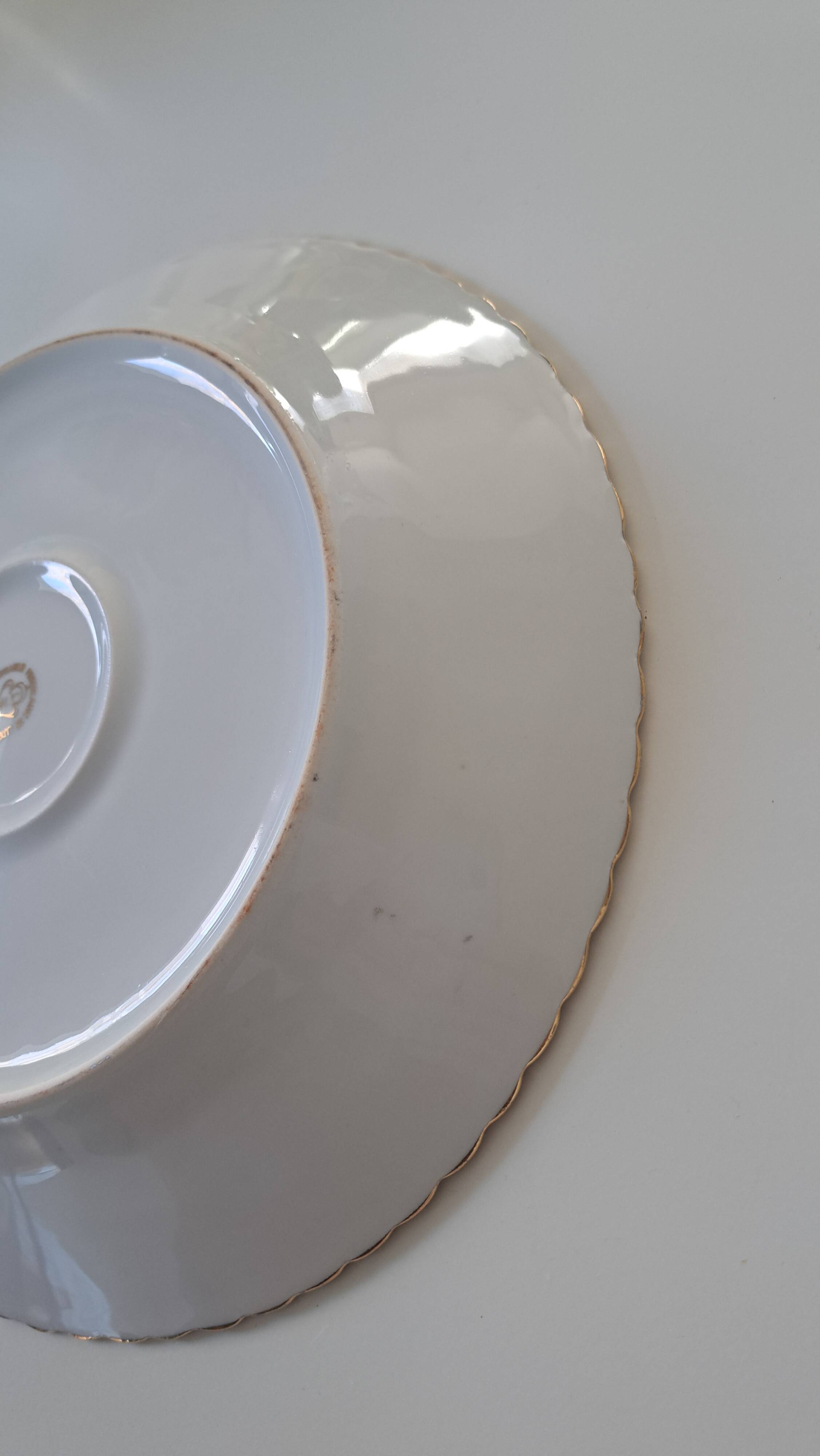 Gold-gilded Limoges porcelain plate