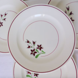 Set of 4 vintage porcelain dinner plates from the Salins factory