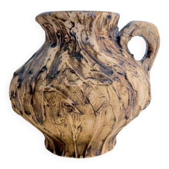 Textured ceramic pitcher vase – raw / artisanal spirit – Wa style