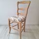 Country chair in blue toile de Jouy