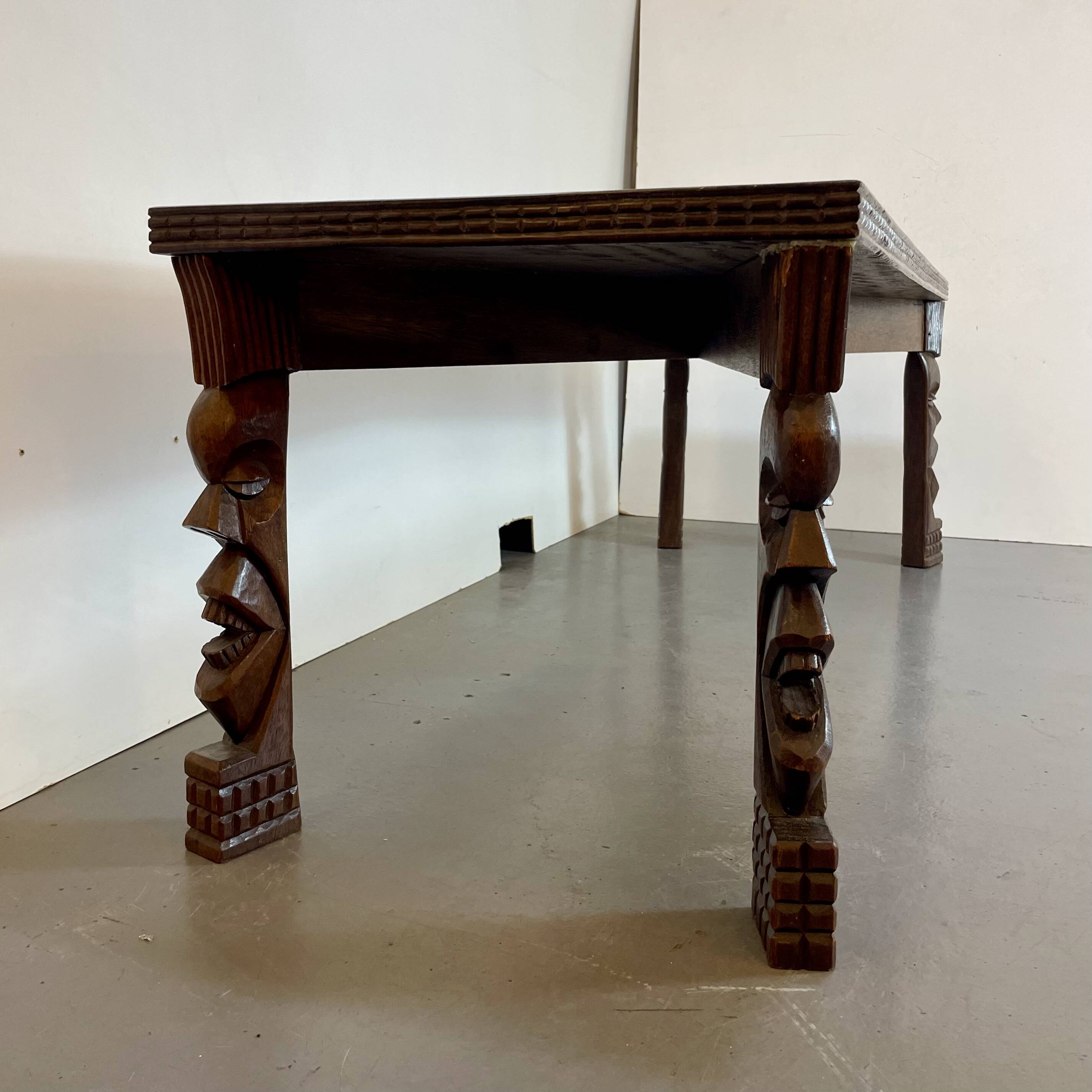 Hand-carved Congolese coffee table, 1989
