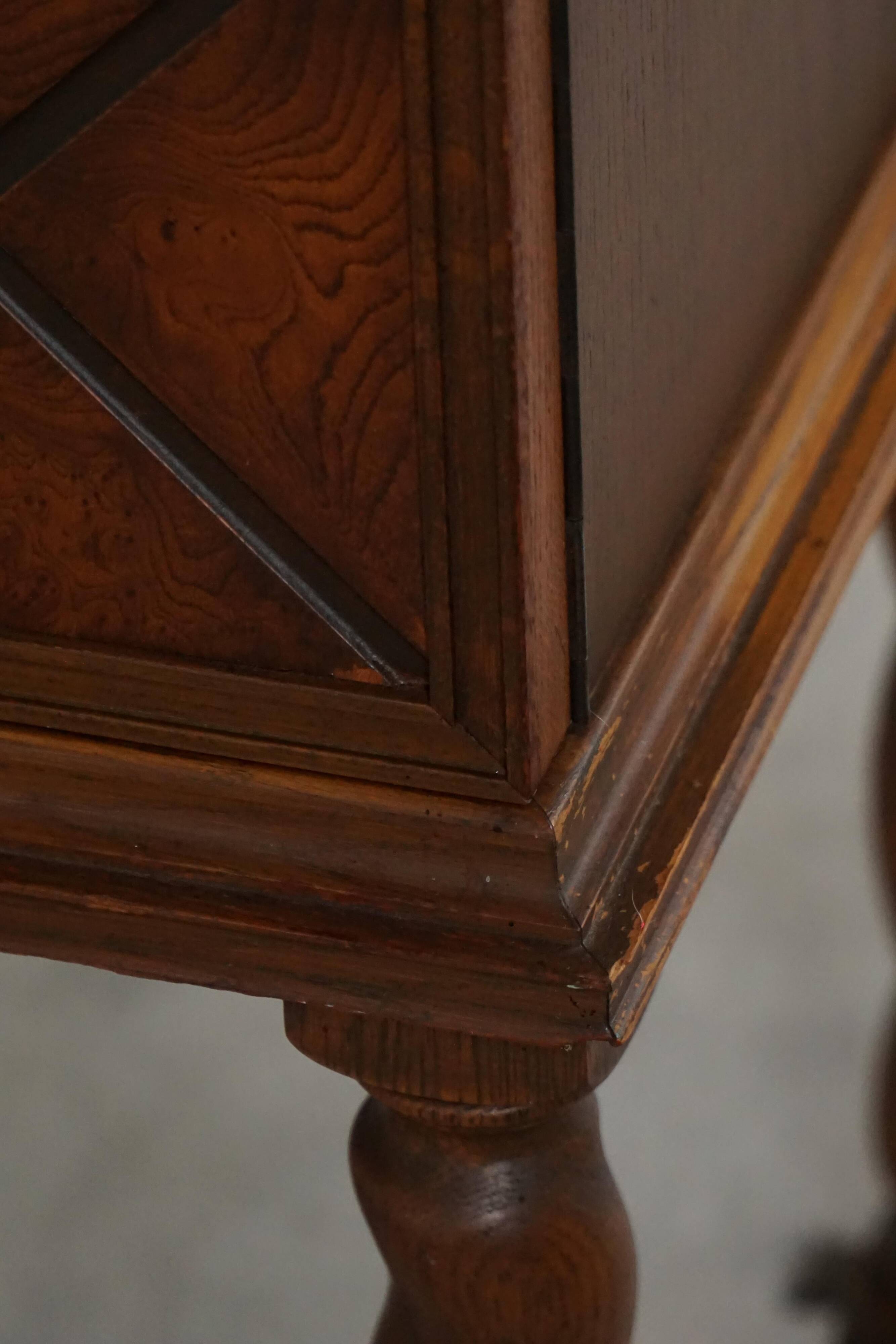 Swedish Grace, Geometric Oak Armoire, Thysells Furniture, Art Deco, 1940s