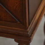 Swedish Grace, Geometric Oak Armoire, Thysells Furniture, Art Deco, 1940s