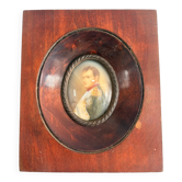 Ancien Miniature Napoléon Bonaparte Empire Cadre Acajou Collectionneur