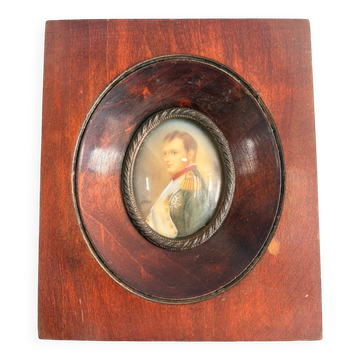 Antique Miniature Napoleon Bonaparte Empire Mahogany Frame Collector's Item