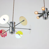 Vintage Italian Chrome Lamp Duo, 70s
