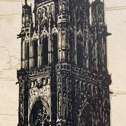 Illustration ancienne de la Cathédrale de Rodez, encadrée