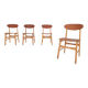 Set of four teak plywood chairs, The Netherlands 1950's