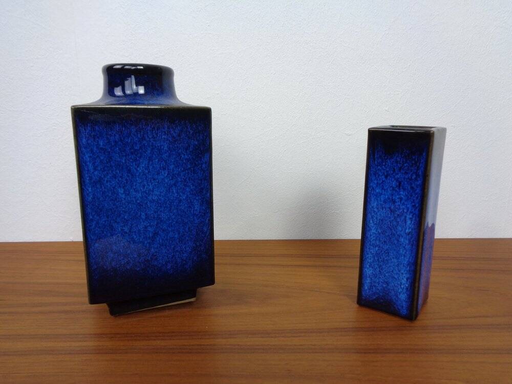 Blue Japanese ceramic vases, 1960s, set of 2