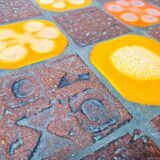 Jean Jaffeux lava stone and ceramic coffee table