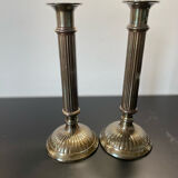 Pair of bronze candle holders