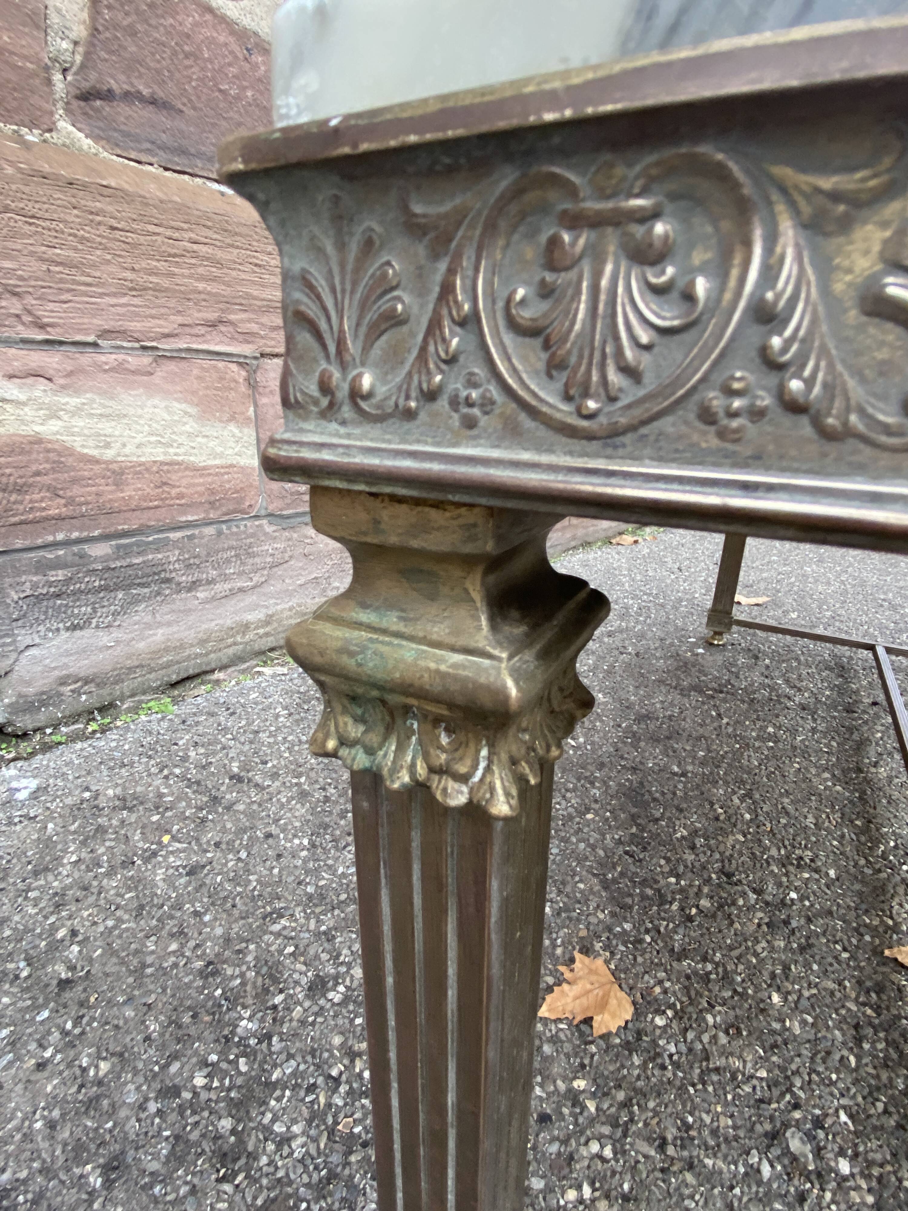 Louis xvi empire style coffee table in gilded bronze 1950