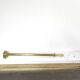 Brass brasserie floor lamp with opaline glass globe