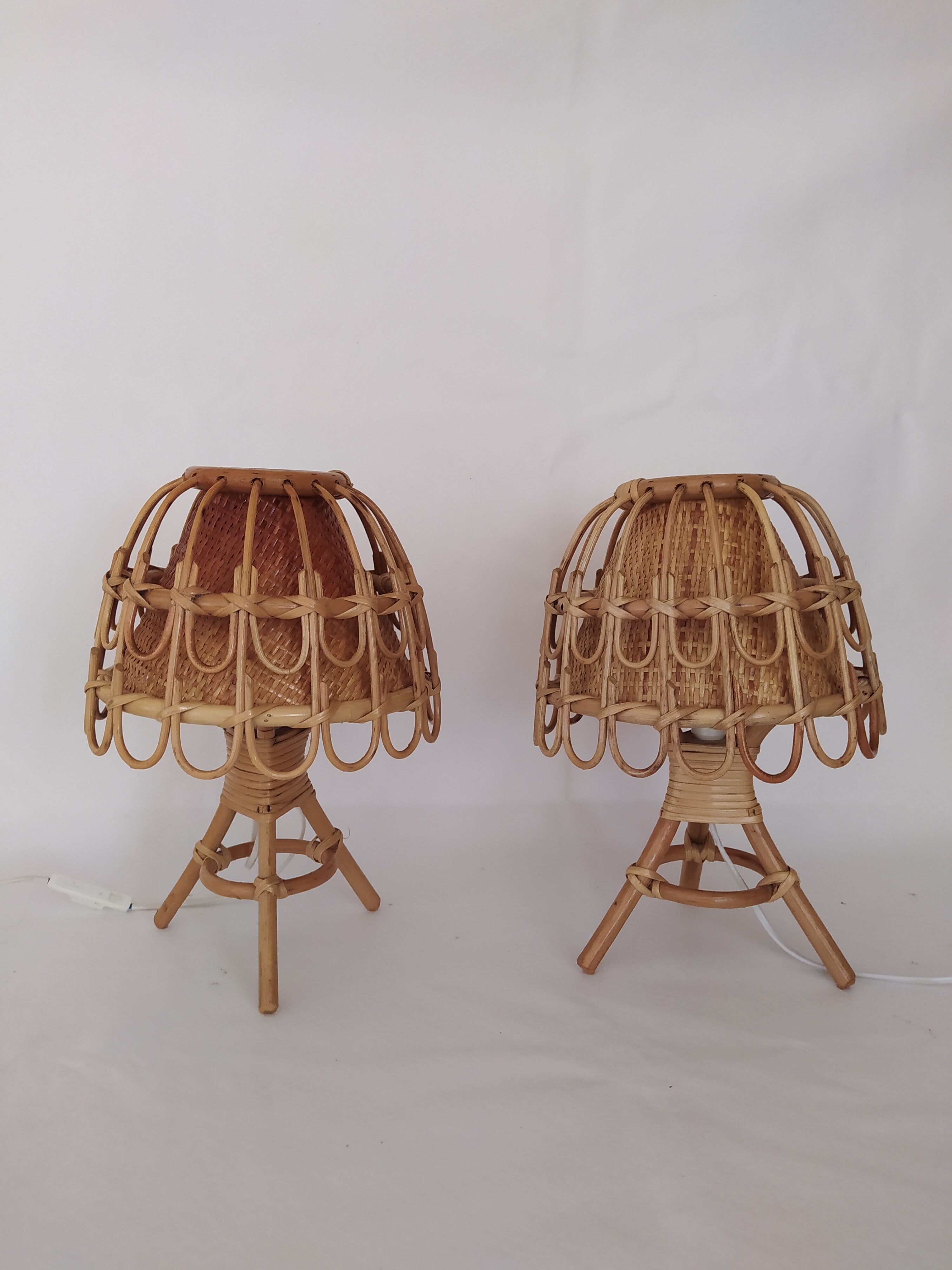Lampes vintage en bambou