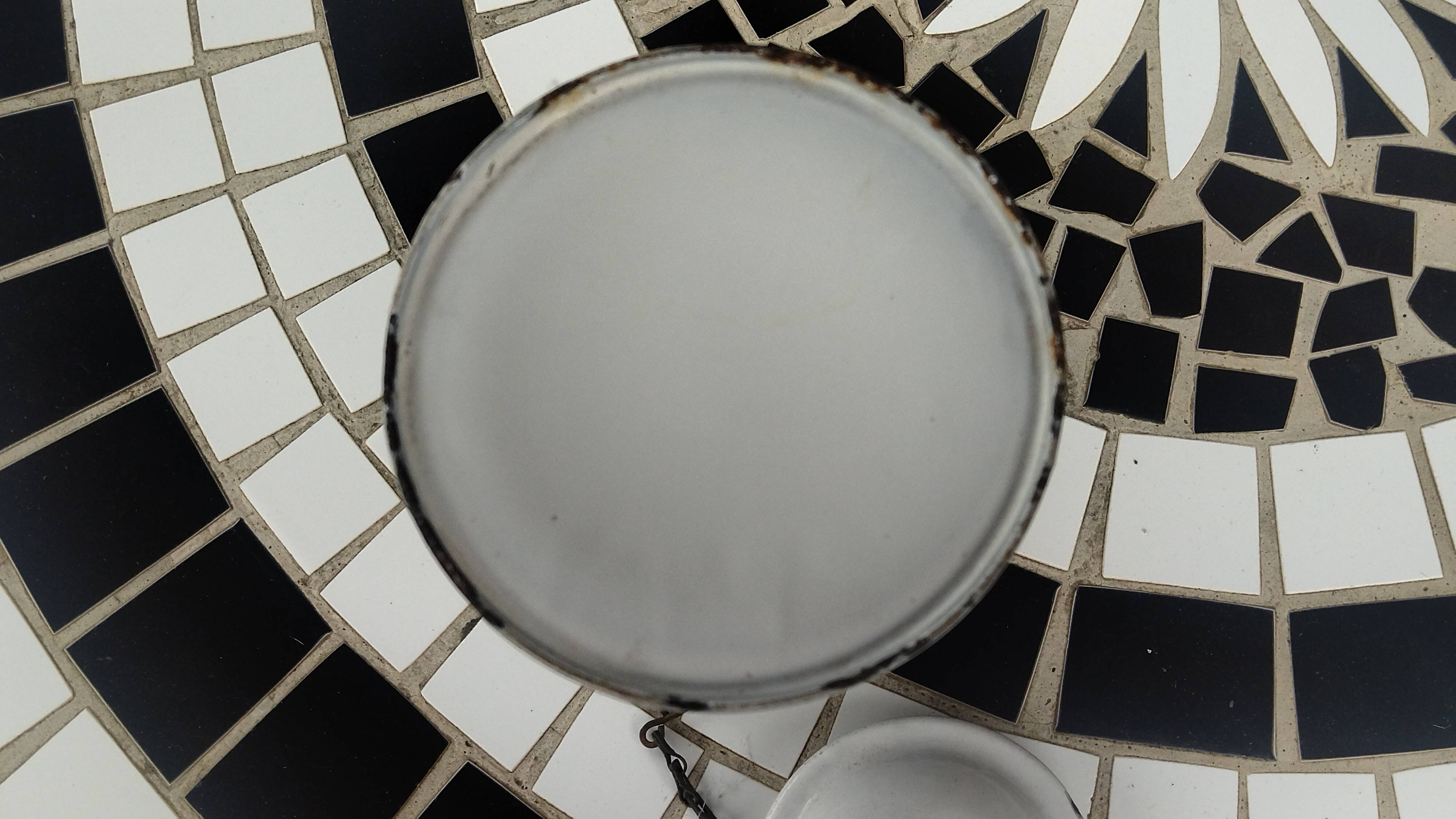 Enameled milk jug