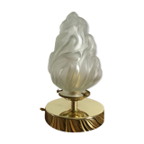 Brass table lamp and vintage torch globe